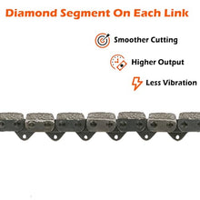 Mesa Diamond 30 in Black Power Diamond Chain - 3/8" F3 Pitch - Fits 890 Chainsaw - for Ductile Iron Pipe, Cast Iron and Steel