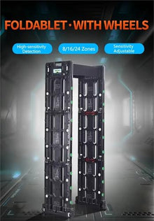 HZFAIGLL Portable Walk Through Metal Detector, Foldable Security Gate with 3 Detection Zones, Rechargeable Battery 40H, Lightweight Transportable Scanner for Events, Schools, Stadiums, Courthouses
