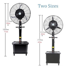 USZWBY High-Velocity Outdoor Misting Fan - 30" Oscillating Spray Fan with 42L Water Tank, 3 Speed Settings, 90° Oscillation for Patio & Porch Cooling - Commercial Industrial Floor Fan (750Mm/30In)