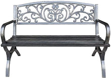 Garden Bench Outdoor Bench Patio Bench Front Porch Furniture Park Benches for Outside Cast Iron Metal Garden Bench Conservatory Patio Lawn or G (Bronze Cross table legs) (Bronze Cross table legs)