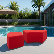 FDP 24" x 48" S-Curve Oversized Outdoor Ottoman Featuring Sunbrella Fabric - Weather-Resistant, Fade-Resistant, Assembled Patio Furniture for Backyard, Poolside Seating, 18" H - Canvas Jockey Red
