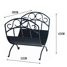 EliteBloom Firewood Storage Rack Floor to Ceiling Black Wood Firewood Storage Storage Shelf Home Folding Firewood Display Rack,