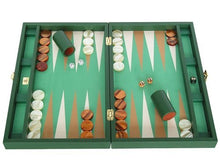 Zaza & Sacci Leather Microfiber Backgammon Set 20" Green Case
