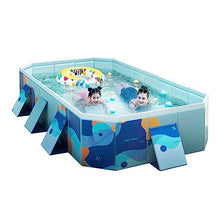 TQQEPOOL Foldable Hard Plastic PVC Dog Pet Swimming Pool,Backyard Collapsible Kiddie Pool,Summer Portable Kids Play Pool for Indoor & Outdoor (Color : Blue, Size : 2.6m)