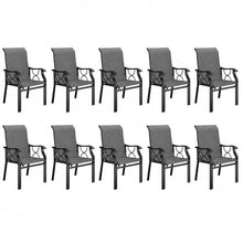 DWVO Patio Dining Chairs Set of 10, Outdoor Dining Chairs with High Back, Quick Dry Textilene Fabric, E-Coated Metal Frame, All Weather Patio Chairs for Backyard, Deck, Lawn, Garden, Grey