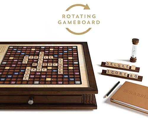WS Game Company Scrabble Heirloom Edition Rotating Walnut Cabinet Multicolor