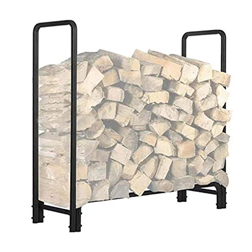 WXPWAMZ Firewood Storage Rack Firewood Racks Heavy Duty Log Rack Indoor/Outdoor Fire Wood Storage Black Steel Firewood Log Holder for Outdoors