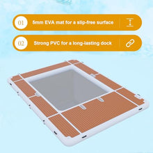 AIRMAT FACTORY Inflatable Floating Dock Swim Air Dock Platform 13x10FT As Picture