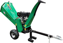 All Power America APWC460E Woodchipper Mulcher, 16HP JD Engine 460cc Gas Powered Chipper Shredder 2000 RPM Double Edge Blades 6" Feed, 6.2 inch Electric Start, Green/Black