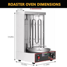 Dfdieratve Vertical Countertop Rotisserie Oven, 13lbs Capacity, Chicken Shawarma Cooker Machine with 2 Heating Tubes, 122-572 Electric Vertical Broiler Gyro Rotisserie Oven Doner Kebab Machine