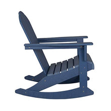 WO Home Furniture Patio Rocking Chair Set of 4 PCS Classic Outdoor HDPE UV Weather Resistant (Navy Blue)