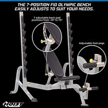 HOIST Fitness Olympic Weight Bench 7-Position Adjustable Full-Body Strength Training Bench Foldable