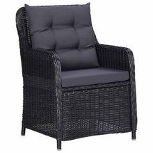 LPERTGFHU 7 Piece Patio Dining Set, Outdoor Acacia Wood Table and 6 PE Rattan Chairs with Comfortable Cushions for Garden, Backyard, and Patio Furniture
