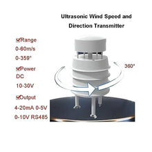 EJWFASCV Wind Speed and Direction Sensor High Precision Integrated Weather Transmitter for Environmental Protection Weather Station Breeding and Other(RS485 Output)