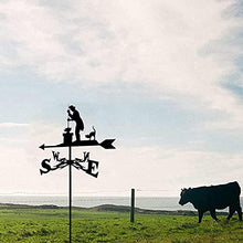 Garden Weathervane Outdoors Weather Vane Metal Wind Vane Farm Scene Mount Yard Roof Decor Indicating Wind Direction Measuring Tool (Knight) (Cleaner)