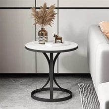 FAiruo Side Table Rock Slab Side Table Small Coffee Table Marble Living Room Sofa Corner Table Balcony Small Round Table Sideboard (Color : D, Size : 55 * 45cm)