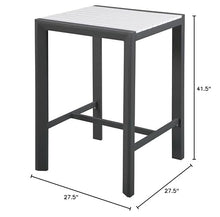 Meridian Furniture 381-T Nizuc Collection Modern | Contemporary Outdoor Patio Bar Table with Durable Aluminum Frame