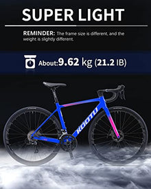 KOOTU Carbon Road Bike 700C Fiber Frame Racing Bicycle Shimano Sora R3000 Blue Pink