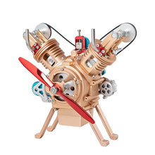 TECHING Mini V2 Engine Model Kit Mechanical Metal DIY Golden