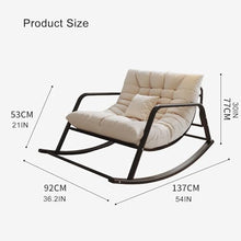 KLNBV Rocking Chair Nursery,Oversized Patio Rocking Chairs with High Backrest Armchair Comfy Side Chair,440Lbs Support Rocking Chairs, Modern Loungewith Iron Frame for Living Room, Bedroom