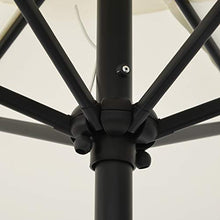 3WWWQMAA8 [1 Week Delivery] 2.7m/9ft Round Garden Parasol Umbrella, Parasol Base, Outdoor Sunshade, with Winding Crank, for Patio/Beach/Pool Umbrella 30+-Gray (Gray) (Beige)