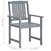 AJSEOYBS Patio Chairs with Cushions, Oversized Wooden Rocking Chair,Bistro Stacking Chair Suitable for Backyard, Porch, Balcony, Poolside, Garden8 Pcs Solid Acacia Wood Gray