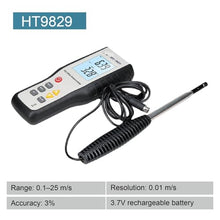 Hot Wire Anemometer, HT9829 Handheld Air Flow Meter Measure Air Velocity Volume Temperature 5 Units HVAC Anemometer