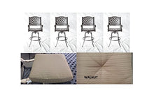 Patio Land Nassau Outdoor Patio Swivel Barstools 26" High Cast Aluminum Dark Bronze