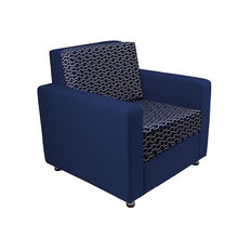 FDP Outdoor Modular Club Chair Featuring Sunbrella Fabric - Weather-Resistant, Fade-Resistant, Assembled Patio Furniture with Cover Included for Backyard, Poolside Seating - Indigo/Canvas Navy