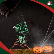 Holiday Bright Lights Zombie Hand 36"x26" LED Lighted Outdoor Halloween Décor with White, Orange, Green Lights
