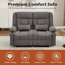 Massage Swivel Recliner Chair with Heat, Rocking, USB Port (loveseat Grey)