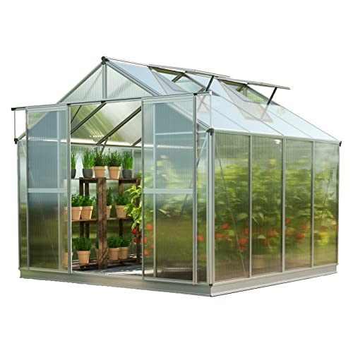 Topas 4 7.4x8.5 ft Walk in Greenhouse, Clear Polycarbonate