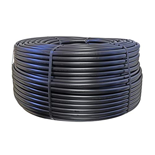 Black Polyethylene Tubing, Agricultural Grade, UV Resistant, 60 PSI, for Drip Irrigation and Landscape Use, Size : 1/2" (0.600" ID x 0.700" OD) - Length : 1,000' - Pack Of (10)