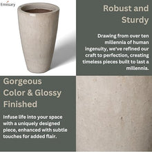 Emissary 24in Distressed White Stoneware Round Planter