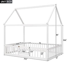 Goohome Full Size Montessori House Bed E-White B
