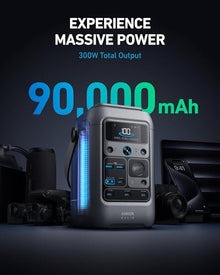 Anker SOLIX C300 DC Portable Power Station with Protective Bag, 288Wh, 300W