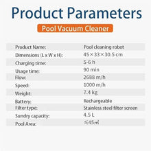 Robotic Pool Cleaners,Obotic Swimming Pool Cleaner for Above Ground Pools up to 33 Feet, Automatic Pool Vacuum Max 90 Mins Working Time, Self-Parking