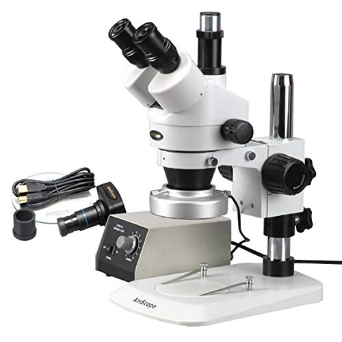 AmScope Digital Trinocular Stereo Zoom Microscope 3.5X-90X White