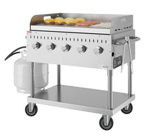 36 in. Commercial Outdoor Propane Grill with Griddle in Stainless-Steel, ETL Listed (CGKIT3-36G)