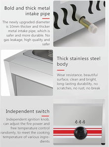 10/20/30L Large Capacity Gas Fryer, Stainless Steel LPG Fryer For Home And Commercial, Adjustable Firepower, With Baskets And Lids, For Chips Donuts Fish, Easy Clea