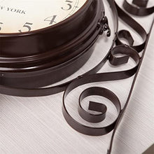 ERTTGWGF Retro Double Side Rotating Metal Hanging Clock Outdoor/Home/Garden Decor European Clock