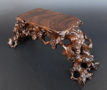 YTDJJWLS 6.6inch Ebony Wood Root Carved Display Rack Bonsai Pot Jade Statue Base Decor