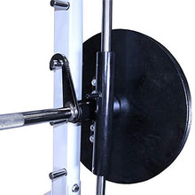 Deltech Fitness DF4900 Smith Machine with Linear Bearings, Weight Plate Storage, Pull-Up Bar, Squat Rack, Half Power Cage White and Black