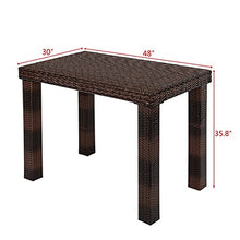 Outdoor Furniture Set Bar Stool-Table and Chair Set of 5 Brown Gradient