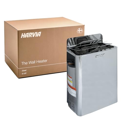 Harvia The Wall Electric Sauna Heater, Stainless Steel, 240V, 8kW