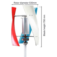 Portable Vertical Helix Wind Power Turbine Generator Kit,3 Blade Wind Generator Kit With Charge Controller For Marine RV Home(5000W,24V)