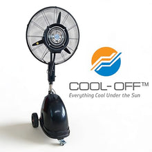 Cool-Off Island Breeze Oscillating Misting Fan, 3 Cooling Speeds with 12 Gallon Tank, Adjustable Height, Art Deco Pedestal Fan for Backyards, Patios and More, 26 Inch, Black