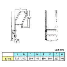 Swimming Pool Handrail 316 Stainless Steel Embedded Pool Ladder with Slip Protection for 0.9-1.2m Depth Inground Pool/Silver / 1.5MM (Silver 1.5MM)
