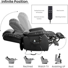 UOPYNE Dual Motor Lay Flat Power Lift Recliner with Heat Massage
