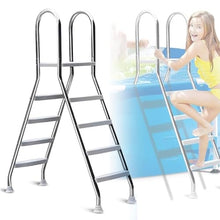 BDJSN Above Ground Pool Ladder, 4 Steps Stainless Steel Double Sided Escalator with Anti-Slip Feet, Heavy Duty Swimming Pool Water Ladder, Load Capacity 500lb